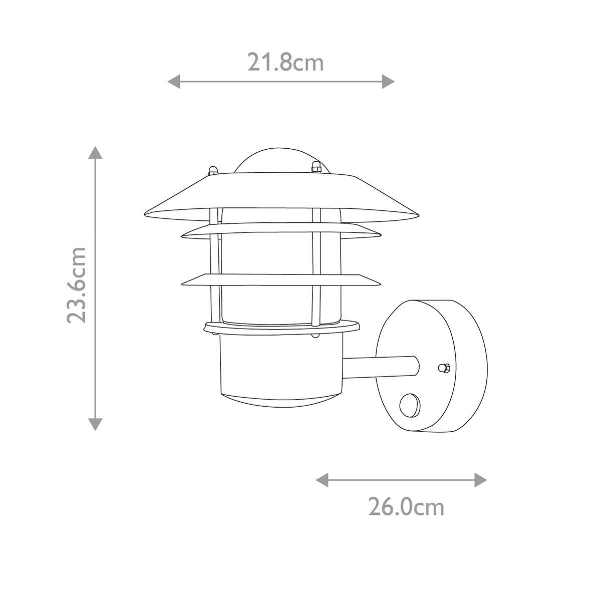 Helsingor PIR Ø22 Noir lampe d’extérieur De Elstead Lighting - Tillverkad av rostfritt st&aring;l i svart finish och glas, erbjuder den en robust och v&auml;derbest&auml;ndig konstruktion som &auml;r perfekt f&ouml;r fasader, entr&eacute;er och uteplatser.