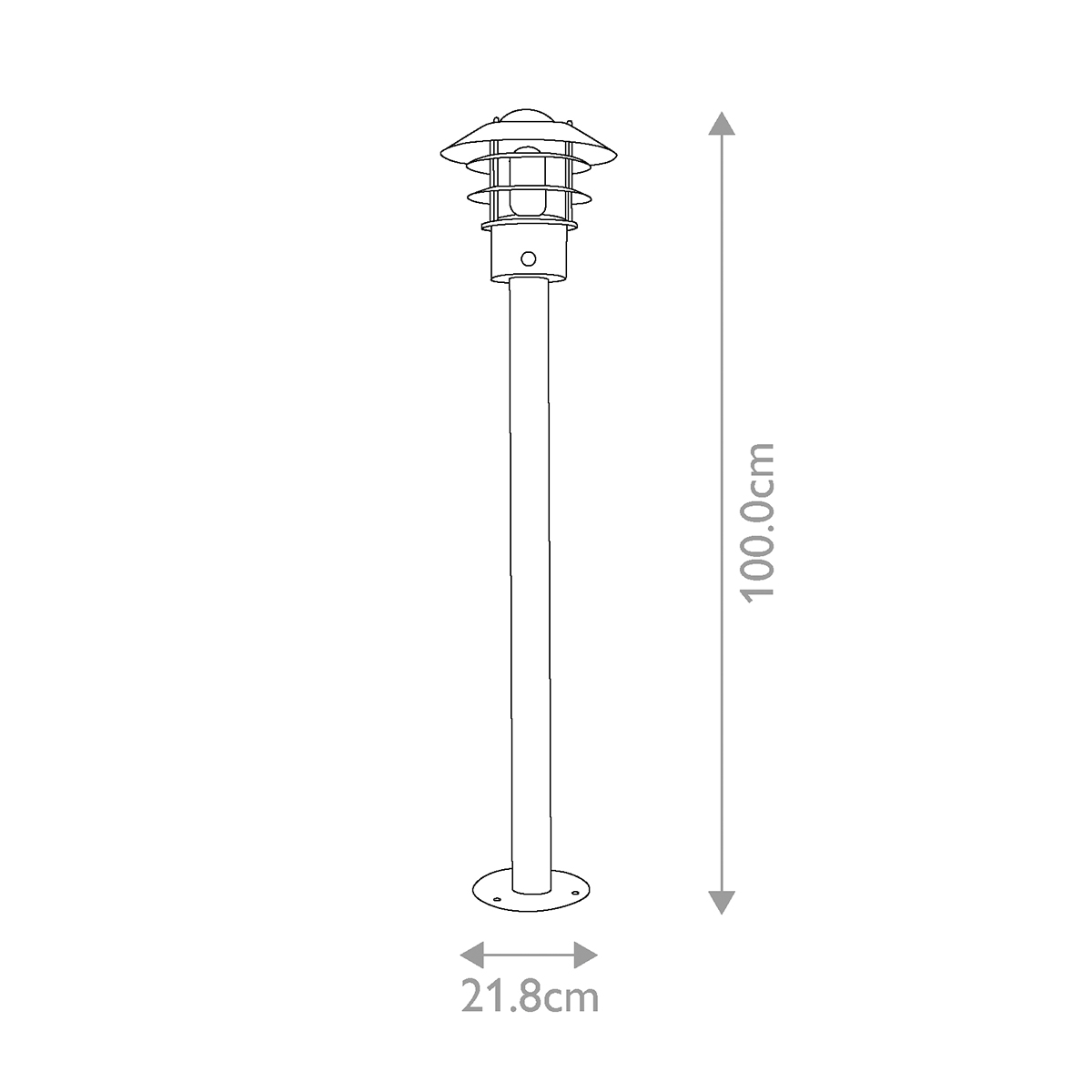 Helsingor PIR 100cm Noir bornes De Elstead Lighting - Tillverkad av rostfritt st&aring;l i svart finish och glas, erbjuder den en robust och v&auml;derbest&auml;ndig konstruktion som &auml;r perfekt vid uppfarter, entr&eacute;er eller tr&auml;dg&aring;rdsg&aring;ngar.