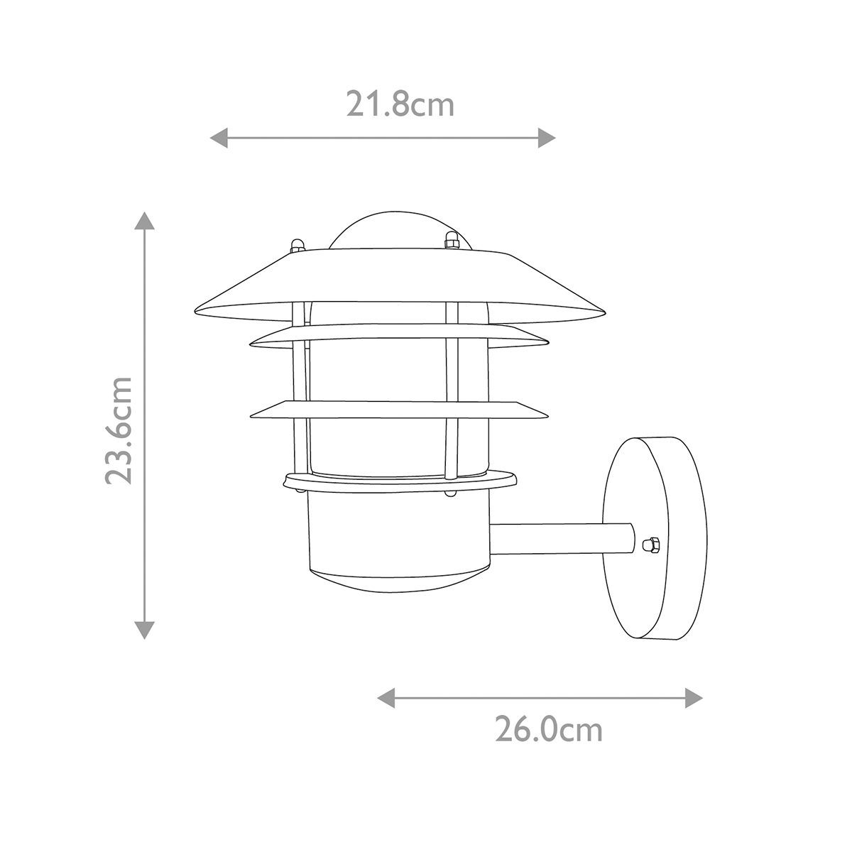 Helsingor Ø22 Argent lampe d’extérieur De Elstead Lighting - Tillverkad av rostfritt st&aring;l i silverfinish och glas, erbjuder den en slitstark och v&auml;derbest&auml;ndig konstruktion som &auml;r perfekt f&ouml;r fasader, entr&eacute;er och uteplatser.