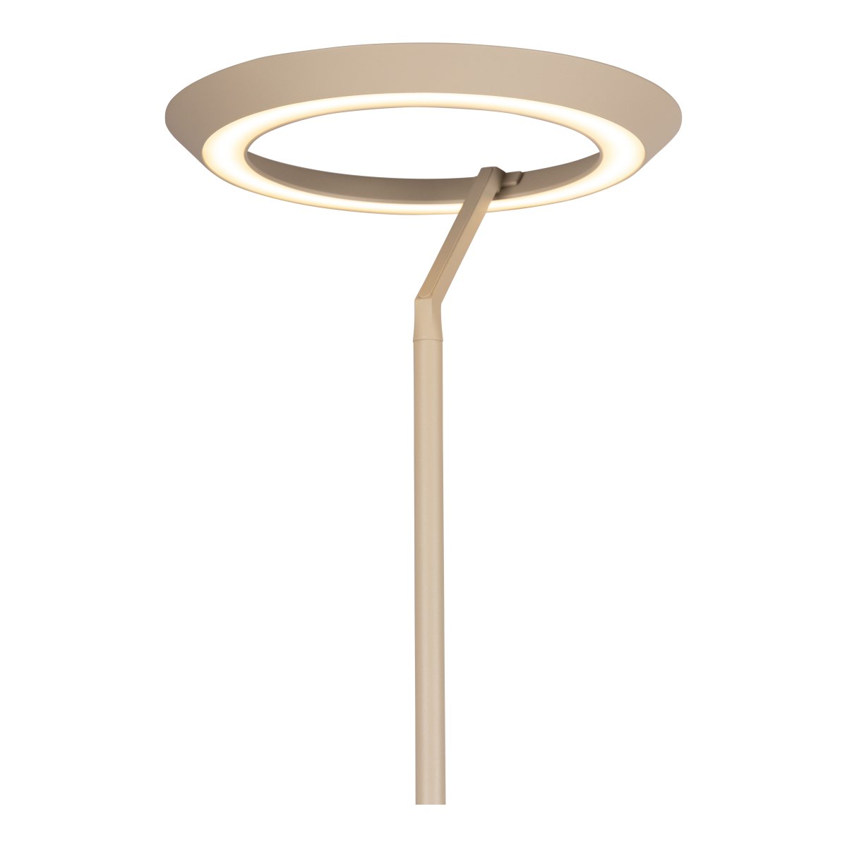 Celeste 2 Taupe lampadaire De Lucide - Ce spot offre 862 lumens pour une puissance de 21 watts, tandis que le spot orientable fournit 250 lumens pour une puissance de 3 watts, tous deux avec une lumi&egrave;re blanc chaud (2700 K).