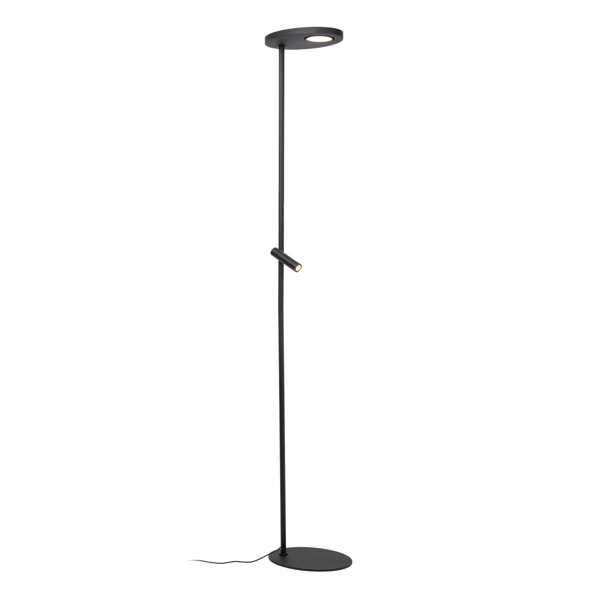 Ortolan Noir lampadaire De Lucide - La temp&eacute;rature de couleur est r&eacute;glable du blanc chaud au blanc froid, et trois variateurs ind&eacute;pendants permettent un contr&ocirc;le ais&eacute; de l'&eacute;clairage.