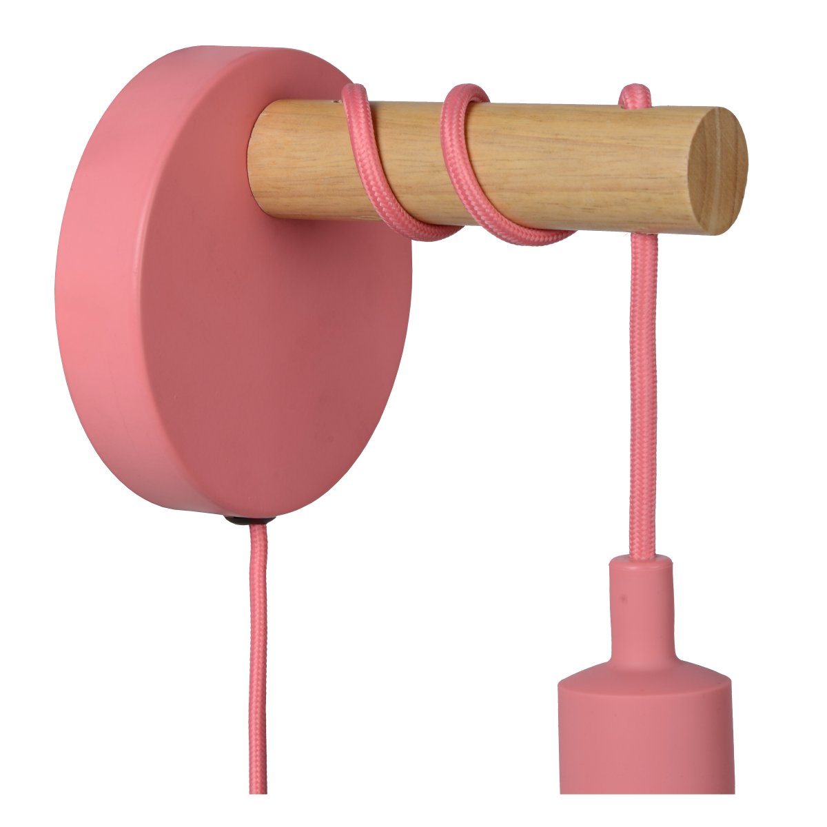 Pola Rose lampe pour enfant De Lucide - La longueur du c&acirc;ble est ajustable gr&acirc;ce &agrave; un syst&egrave;me d'enroulement d&eacute;coratif autour de la lampe.