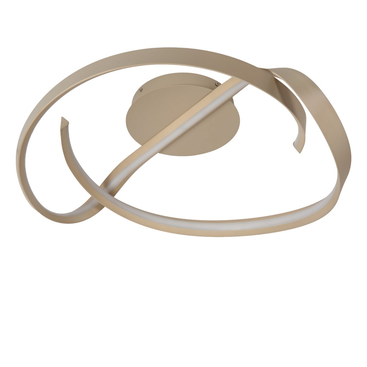 Menuet Ø60 Beige plafonnier De Lucide - Le Menuet est un plafonnier moderne en m&eacute;tal beige au design sculptural et &eacute;pur&eacute; qui devient un &eacute;l&eacute;ment central et &eacute;l&eacute;gant au plafond.