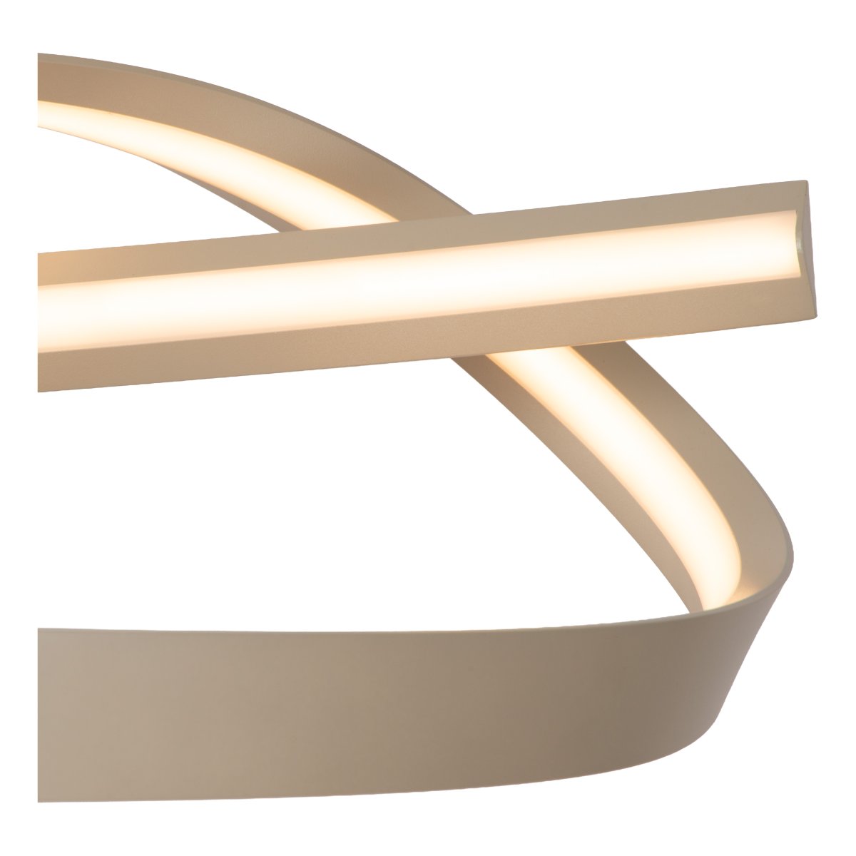 Menuet 110cm Beige suspension De Lucide - L'&eacute;l&eacute;gante suspension Menut, en m&eacute;tal beige, s&eacute;duit par sa forme douce et organique, conf&eacute;rant aux pi&egrave;ces une ambiance moderne et a&eacute;r&eacute;e.