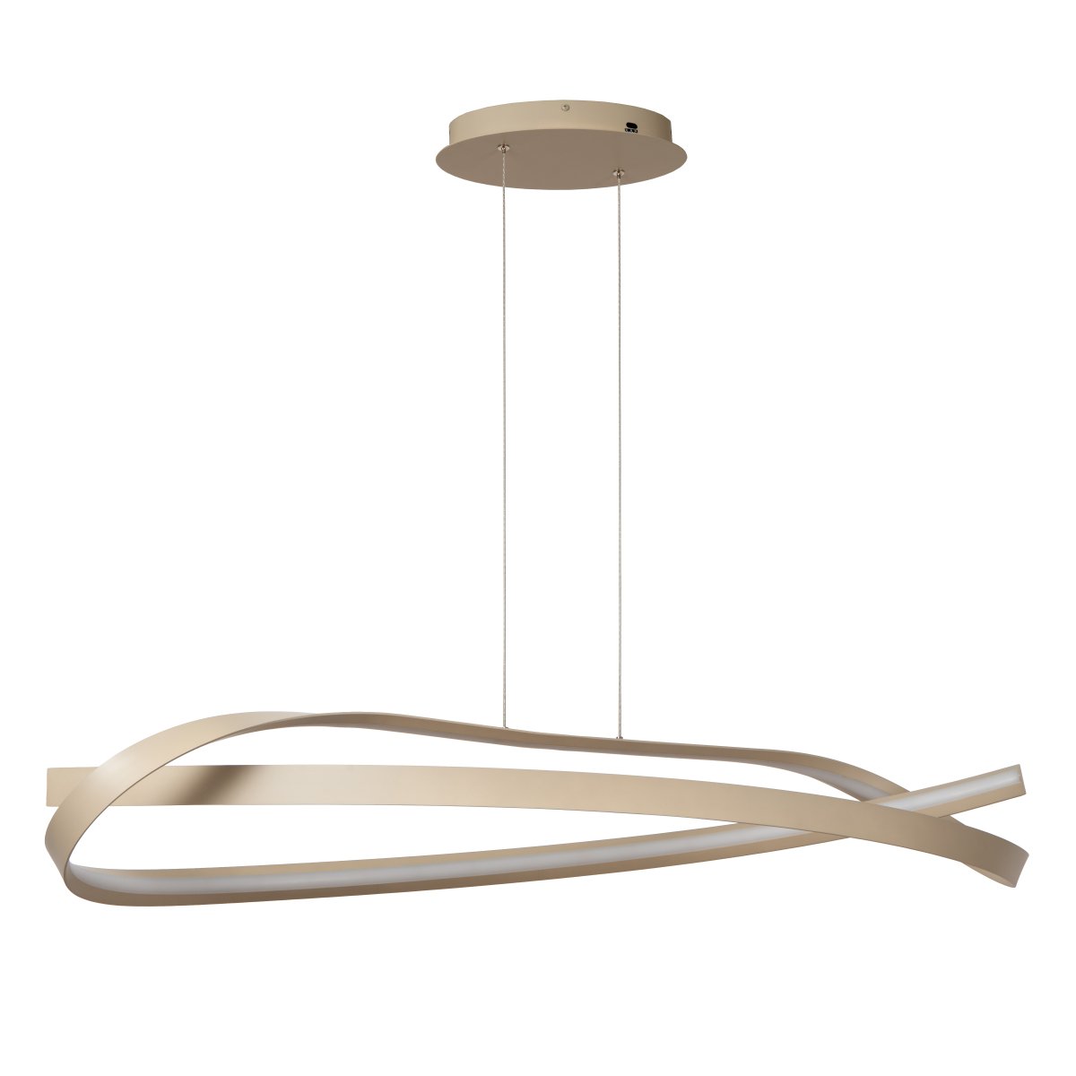 Menuet 110cm Beige suspension De Lucide - L'&eacute;l&eacute;gante suspension Menut, en m&eacute;tal beige, s&eacute;duit par sa forme douce et organique, conf&eacute;rant aux pi&egrave;ces une ambiance moderne et a&eacute;r&eacute;e.