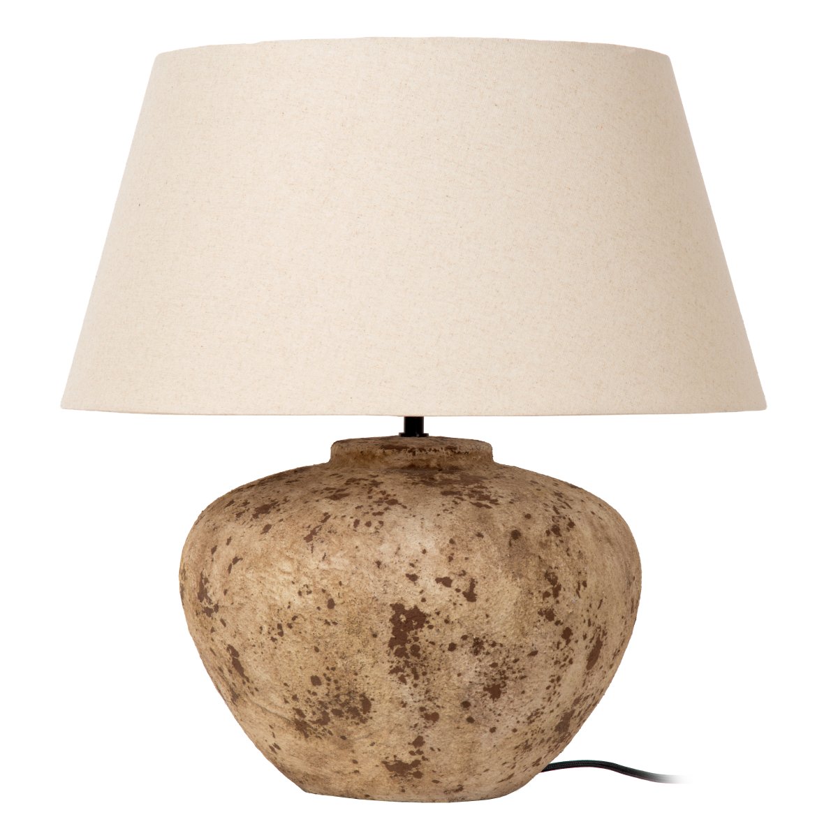 Davina 58cm Brun lampe de table De Lucide - Son pied en c&eacute;ramique aux dimensions g&eacute;n&eacute;reuses et &agrave; la belle surface textur&eacute;e brune conf&egrave;re &agrave; chaque lampe un caract&egrave;re unique.