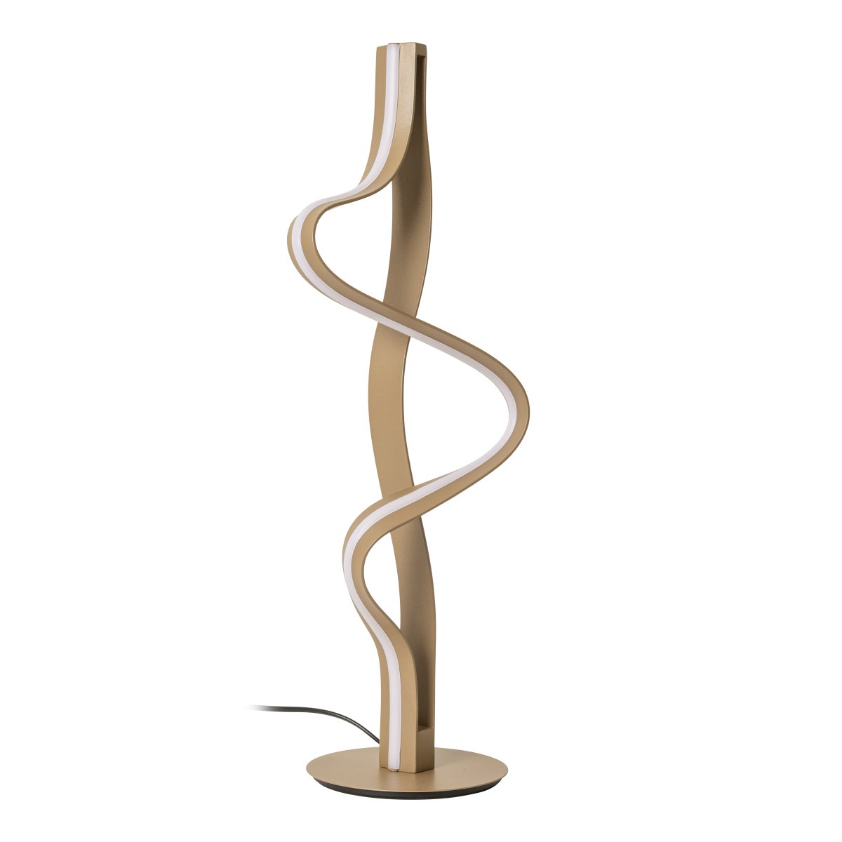Lambada 60cm Champagne lampe de table De Lucide - Lambada est une &eacute;l&eacute;gante lampe de table en m&eacute;tal, dot&eacute;e d'une finition champagne exclusive et d'une forme douce et organique qui attire imm&eacute;diatement le regard.