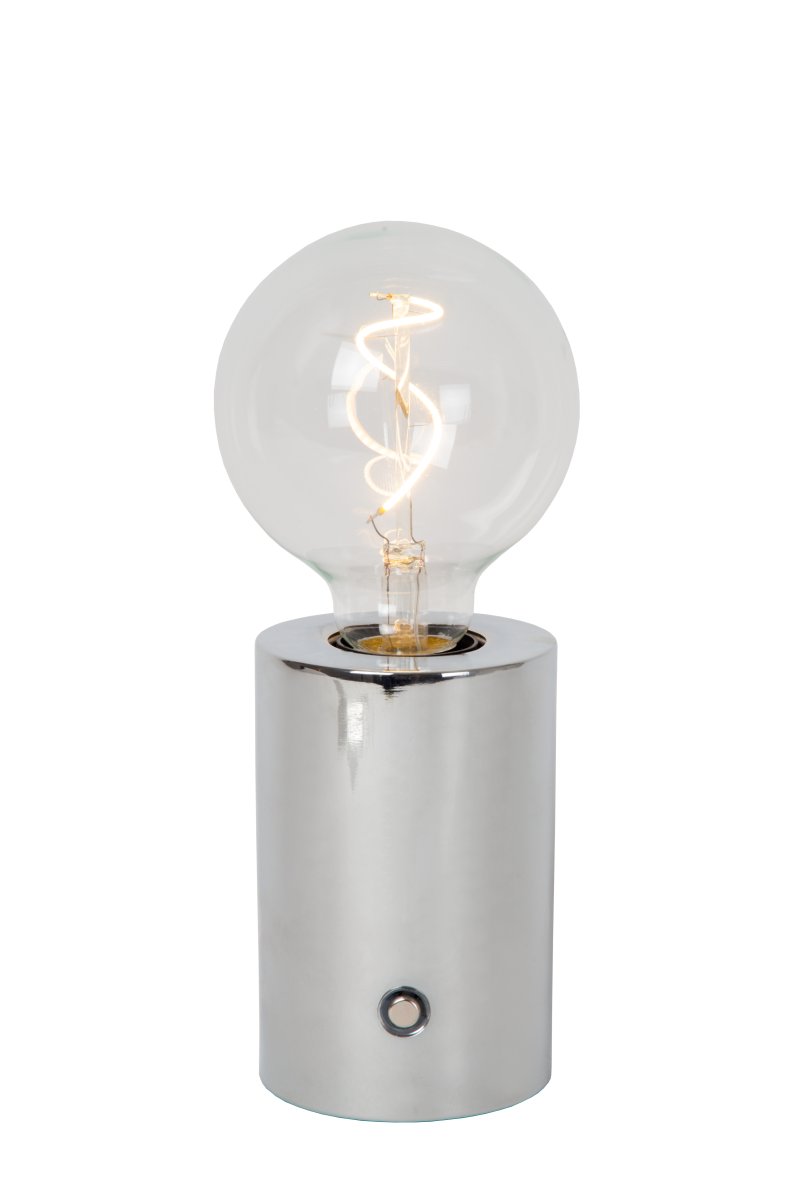 Vivo 23cm Chrome portable De Lucide - La lampe de table Vivo est une lampe portable et &eacute;l&eacute;gante, id&eacute;ale pour cr&eacute;er une ambiance chaleureuse.