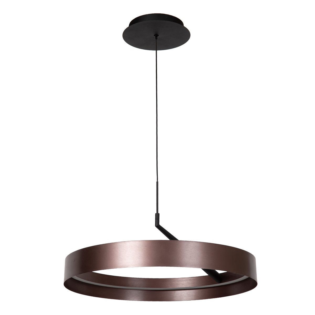 Leonard Ø55 Brun suspension De Lucide - La lumi&egrave;re est dimmable sur trois niveaux gr&acirc;ce &agrave; un interrupteur mural standard, permettant ainsi d'ajuster facilement la luminosit&eacute; selon les besoins.