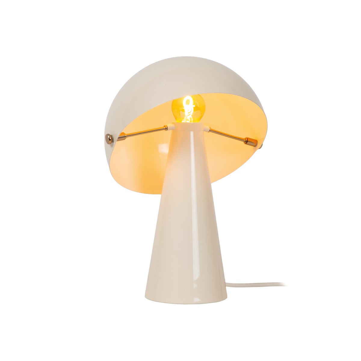Barone 34cm Blanc crémeux lampe de table De Lucide - Son abat-jour original est inclinable, permettant un r&eacute;glage personnalis&eacute; de l'&eacute;clairage et une direction pr&eacute;cise de la lumi&egrave;re.