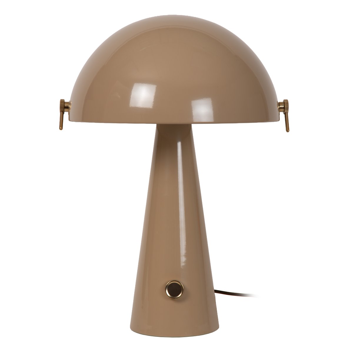 Barone 52cm Taupe lampe de table De Lucide - Son abat-jour original est inclinable, permettant de moduler l'&eacute;clairage et de diriger la lumi&egrave;re pr&eacute;cis&eacute;ment o&ugrave; vous le souhaitez.