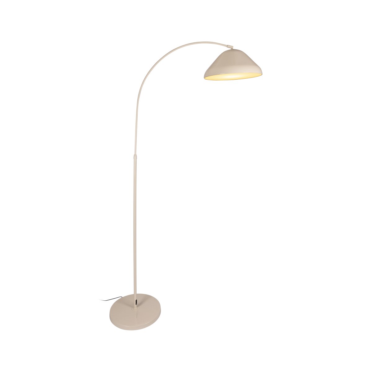 Andres Blanc crémeux lampadaire De Lucide - Le lampadaire est fourni avec un c&acirc;ble textile noir de 1,8 m, un interrupteur au pied et une prise secteur.