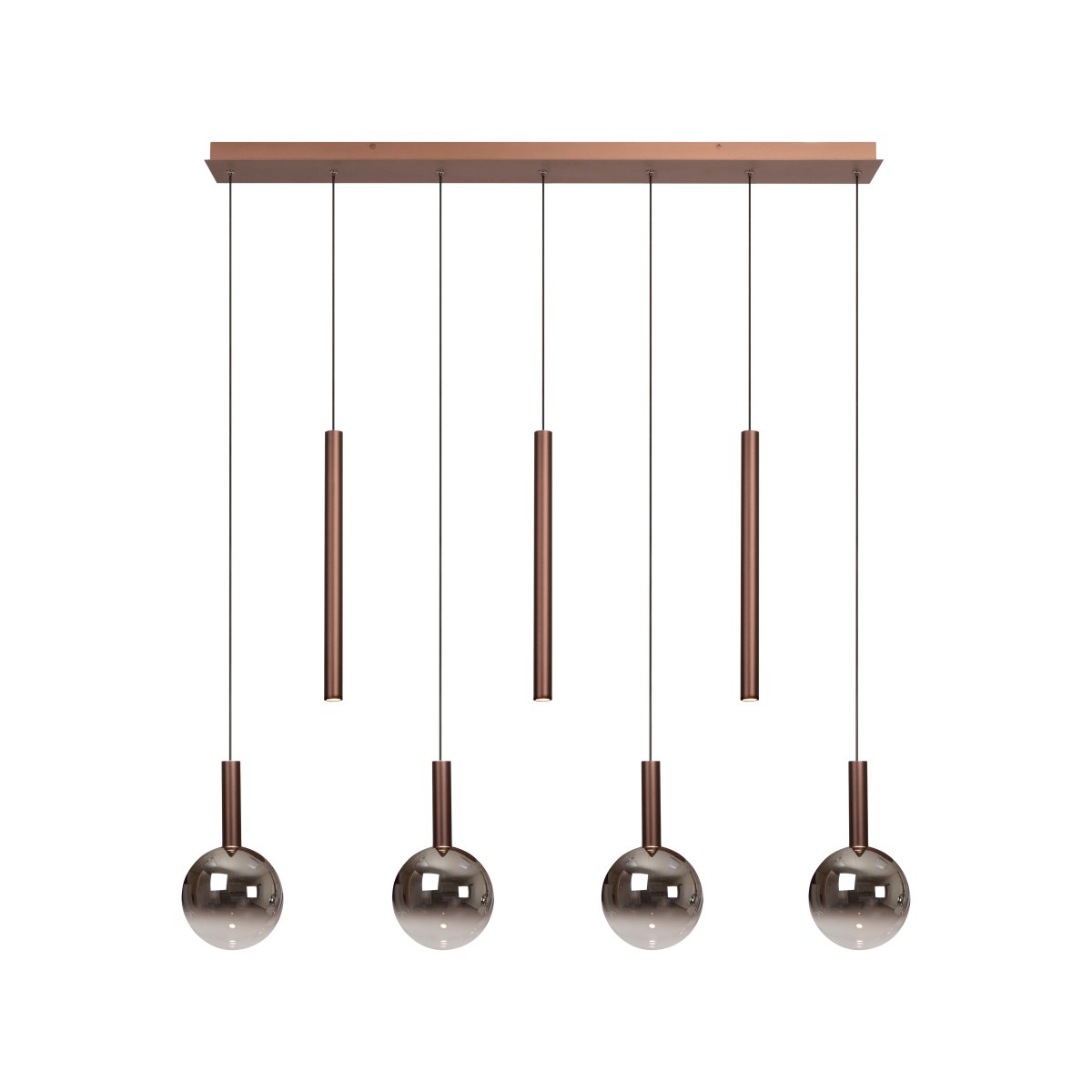 Jamsine 137cm Cuivre suspension De Lucide - L'&eacute;clairage LED int&eacute;gr&eacute; offre une temp&eacute;rature de couleur r&eacute;glable de 2200 &agrave; 3300 K gr&acirc;ce &agrave; un commutateur DIP lors de l'installation.