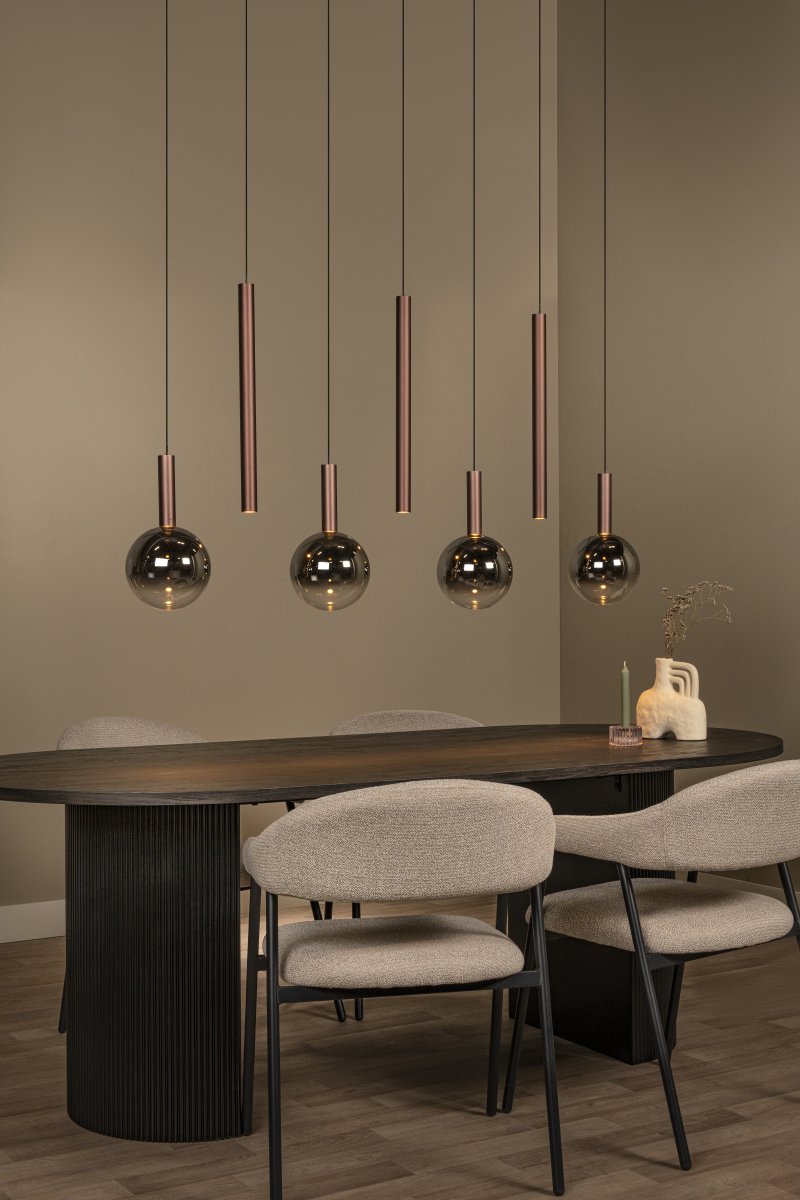 Jamsine 137cm Cuivre suspension De Lucide - L'&eacute;clairage LED int&eacute;gr&eacute; offre une temp&eacute;rature de couleur r&eacute;glable de 2200 &agrave; 3300 K gr&acirc;ce &agrave; un commutateur DIP lors de l'installation.