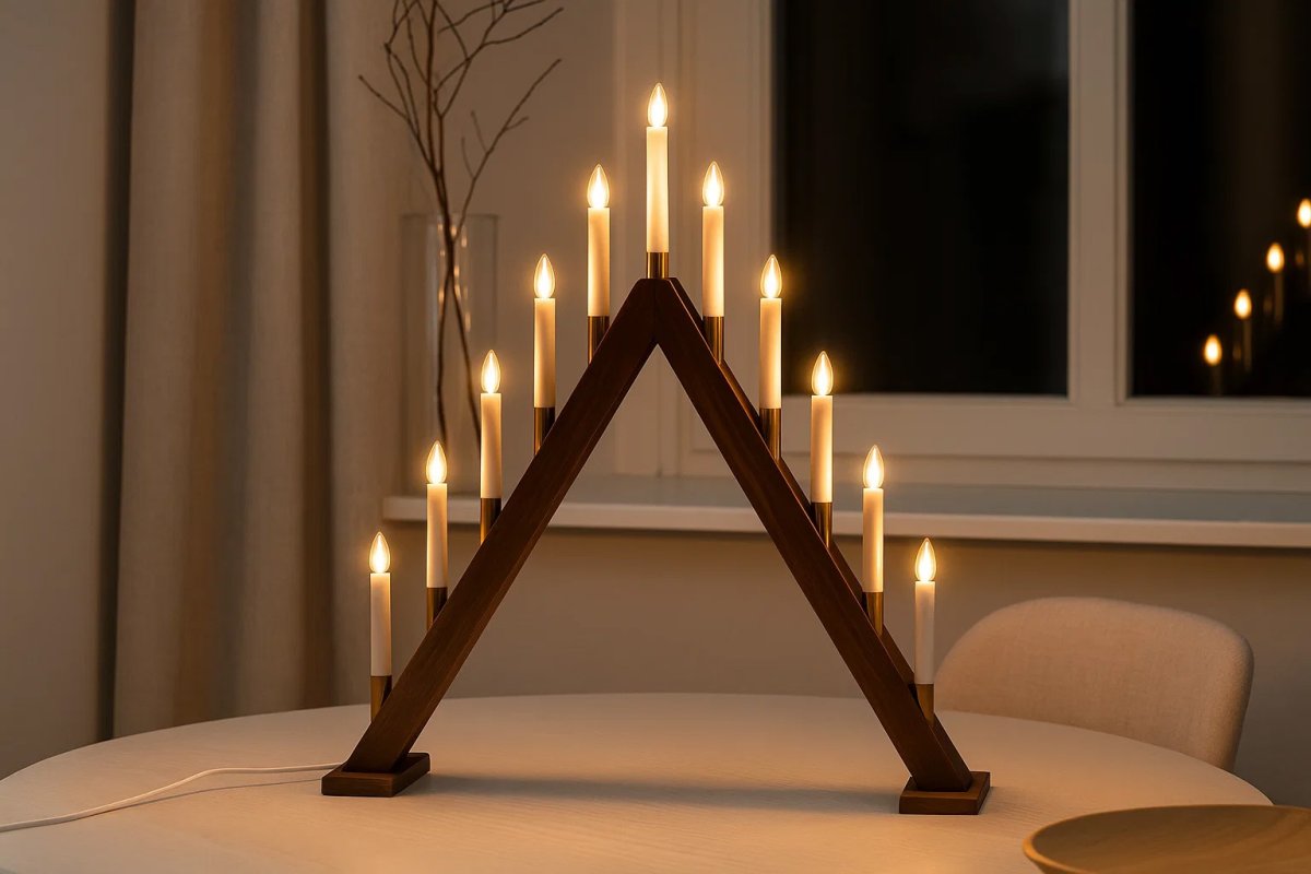 Hilda 11 Bois De Pixie Design - Hilda est un chandelier classique &agrave; onze bras en bois.