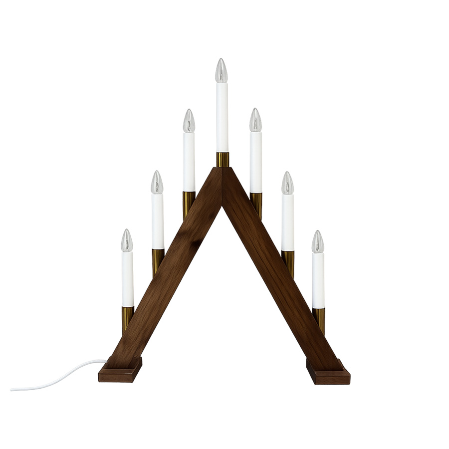 Hilda 7 Bois De Pixie Design - Hilda est un chandelier classique &agrave; sept bras en bois.