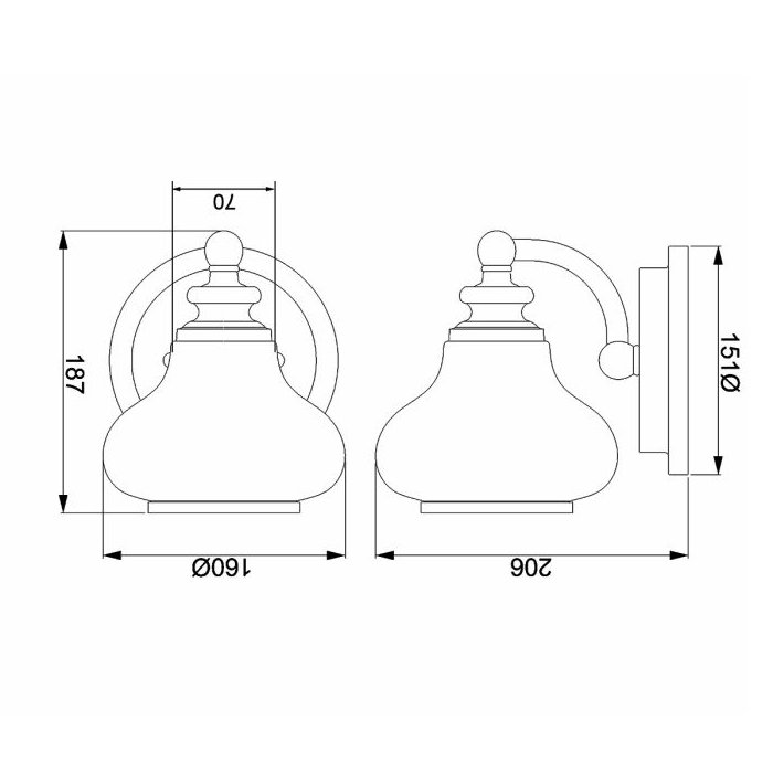 Ainsley Ø16 Laiton brossé lampe de salle de bain De Elstead Lighting - Placez-le pr&egrave;s de votre miroir de salle de bain pour un &eacute;clairage &agrave; la fois esth&eacute;tique et fonctionnel.