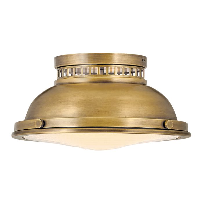 Amelia Ø32 Laiton plafonnier De Elstead Lighting - Amelias klassiska plafonddesign f&ouml;rnyar vintage-detaljer med en gjuten glasdiffusor, en gjuten metallram i klassisk m&auml;ssing och dekorativa sp&auml;nnen.