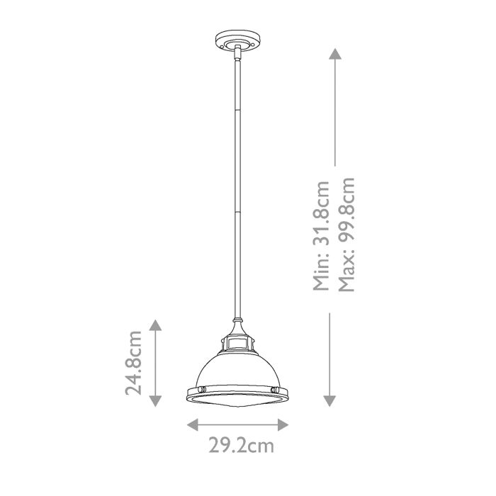 Amelia Ø30 Chrome suspension De Elstead Lighting - Amelia har en klassisk pendeldesign som f&ouml;rnyar vintage-detaljer med ett gjutet glasf&auml;ste, en gjuten metallram samt framtr&auml;dande g&aring;ngj&auml;rn och sp&auml;nnen.