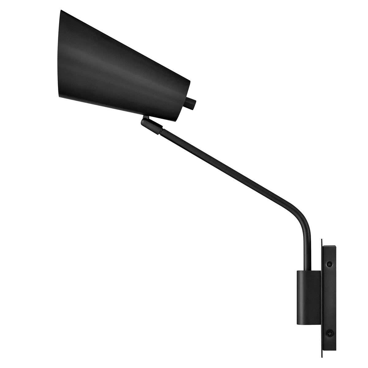 Bray 42cm Noir lampe de lecture De Elstead Lighting - Fine et &eacute;lanc&eacute;e, elle est id&eacute;ale comme lampe de chevet, lampe de canap&eacute; ou de fauteuil.
