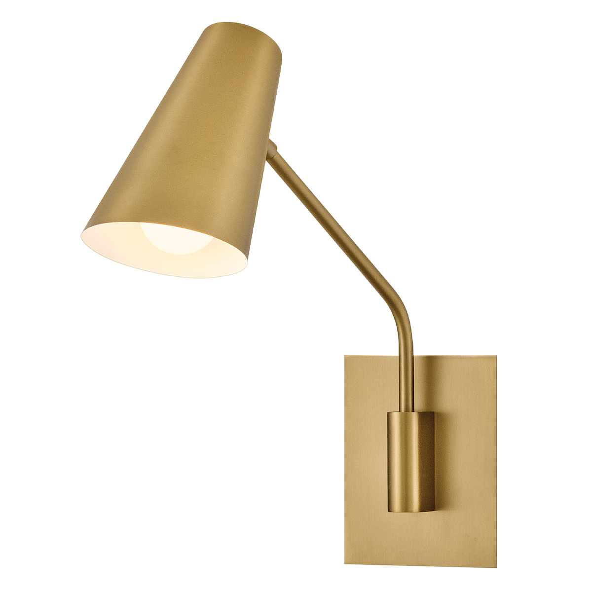 Bray 42cm Laiton lampe de lecture De Elstead Lighting - Bray est une applique murale pratique au design minimaliste et &agrave; la finition laiton laqu&eacute;.