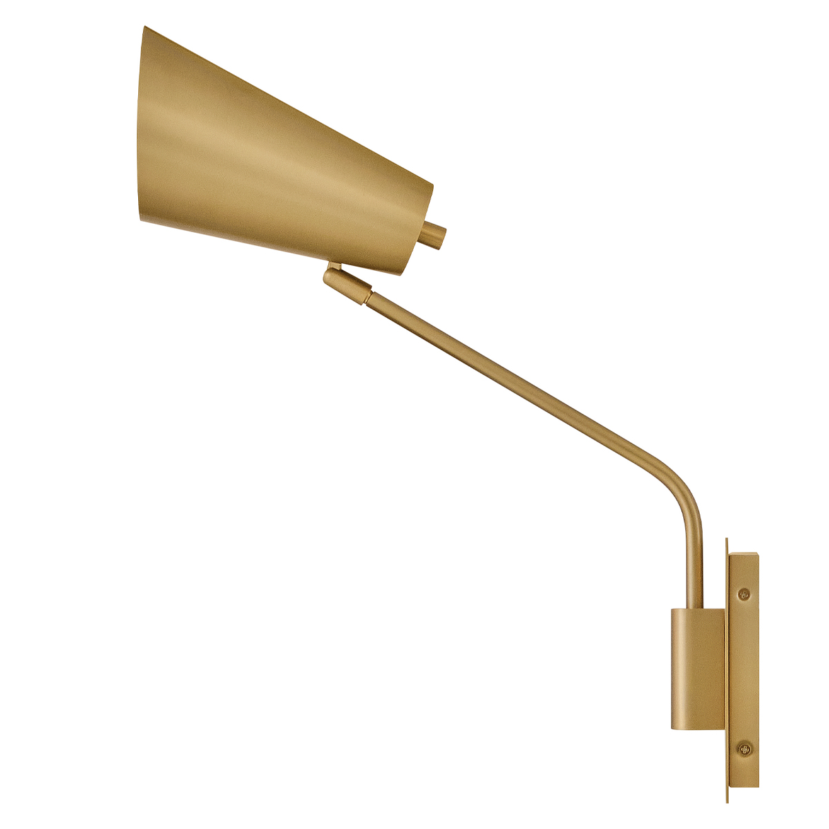 Bray 42cm Laiton lampe de lecture De Elstead Lighting - Bray est une applique murale pratique au design minimaliste et &agrave; la finition laiton laqu&eacute;.