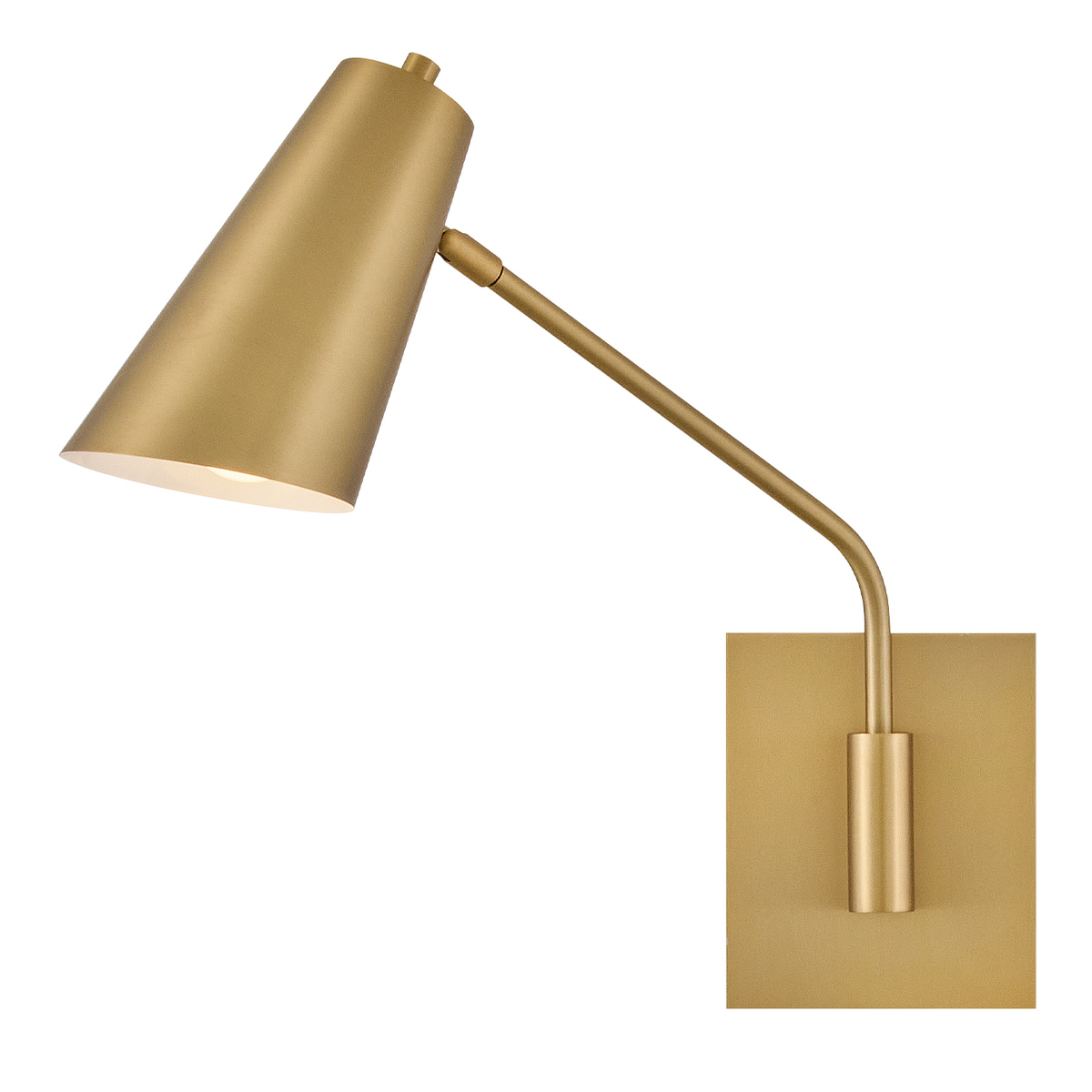Bray 42cm Laiton lampe de lecture De Elstead Lighting - Bray est une applique murale pratique au design minimaliste et &agrave; la finition laiton laqu&eacute;.