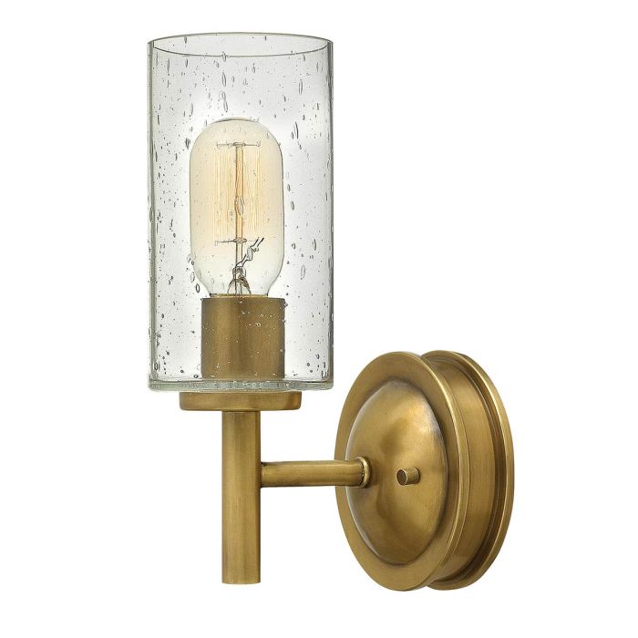 Collier 26cm Laiton antique applique murale De Elstead Lighting - Gjutna knappar, g&aring;ngj&auml;rn och st&auml;nger i en finish av klassisk m&auml;ssing ger en sofistikerad elegans som &auml;r b&aring;de modern och tidl&ouml;s.