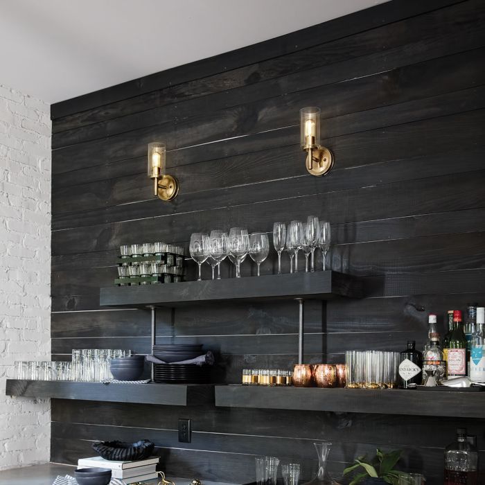 Collier 26cm Laiton antique applique murale De Elstead Lighting - Gjutna knappar, g&aring;ngj&auml;rn och st&auml;nger i en finish av klassisk m&auml;ssing ger en sofistikerad elegans som &auml;r b&aring;de modern och tidl&ouml;s.