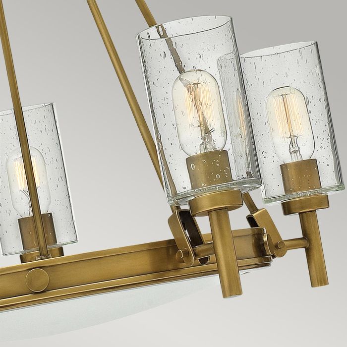 Collier Ø68 Laiton antique suspension De Elstead Lighting - Gjutna knappar, g&aring;ngj&auml;rn och st&auml;nger i en antikm&auml;ssing-finish ger en sofistikerad och tidl&ouml;s look.