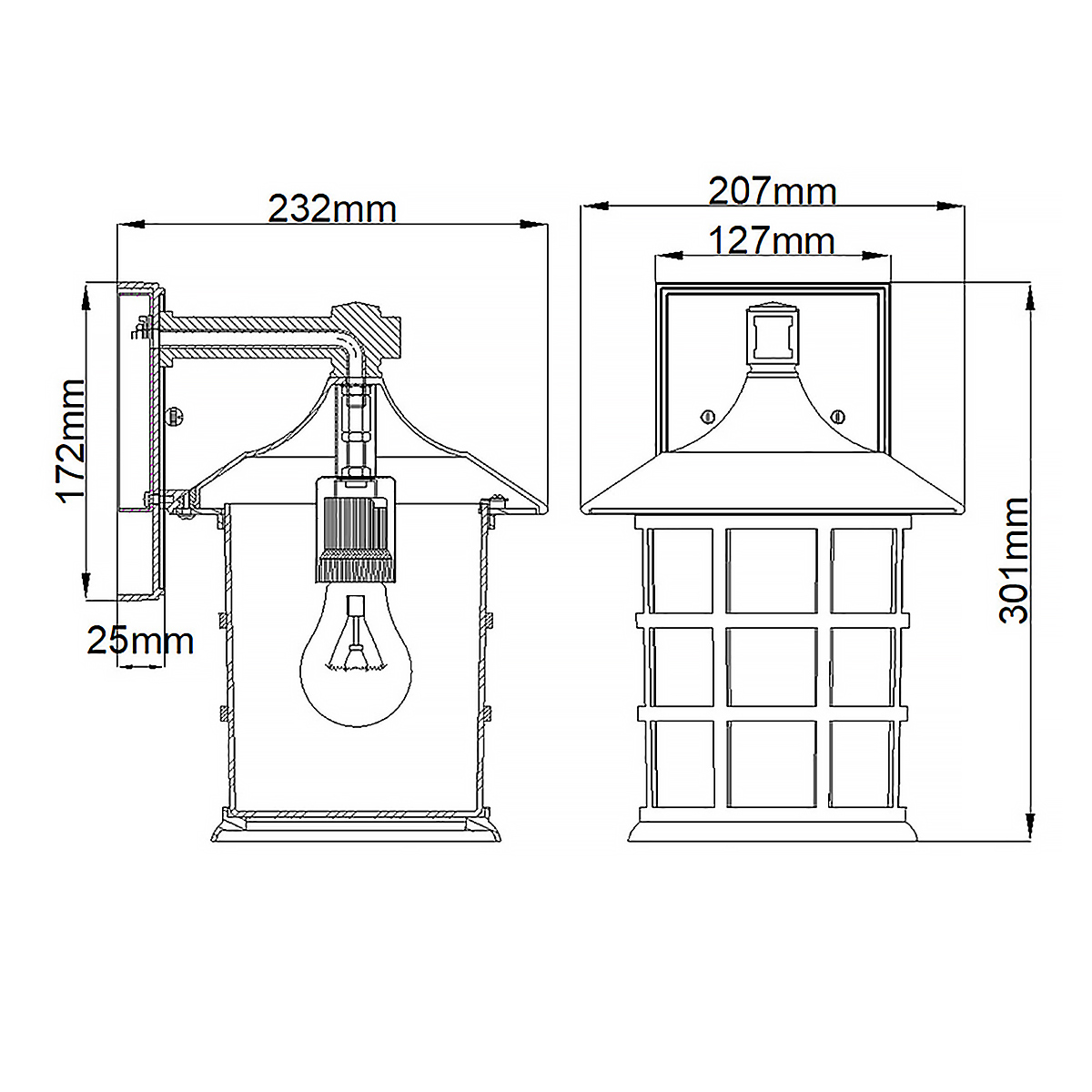 Freeport 30cm Blanc lampe d’extérieur De Elstead Lighting - Avec une protection IP44, Freeport est protégé contre la pluie et l'humidité, ce qui le rend idéal pour les entrées, les façades et les terrasses.