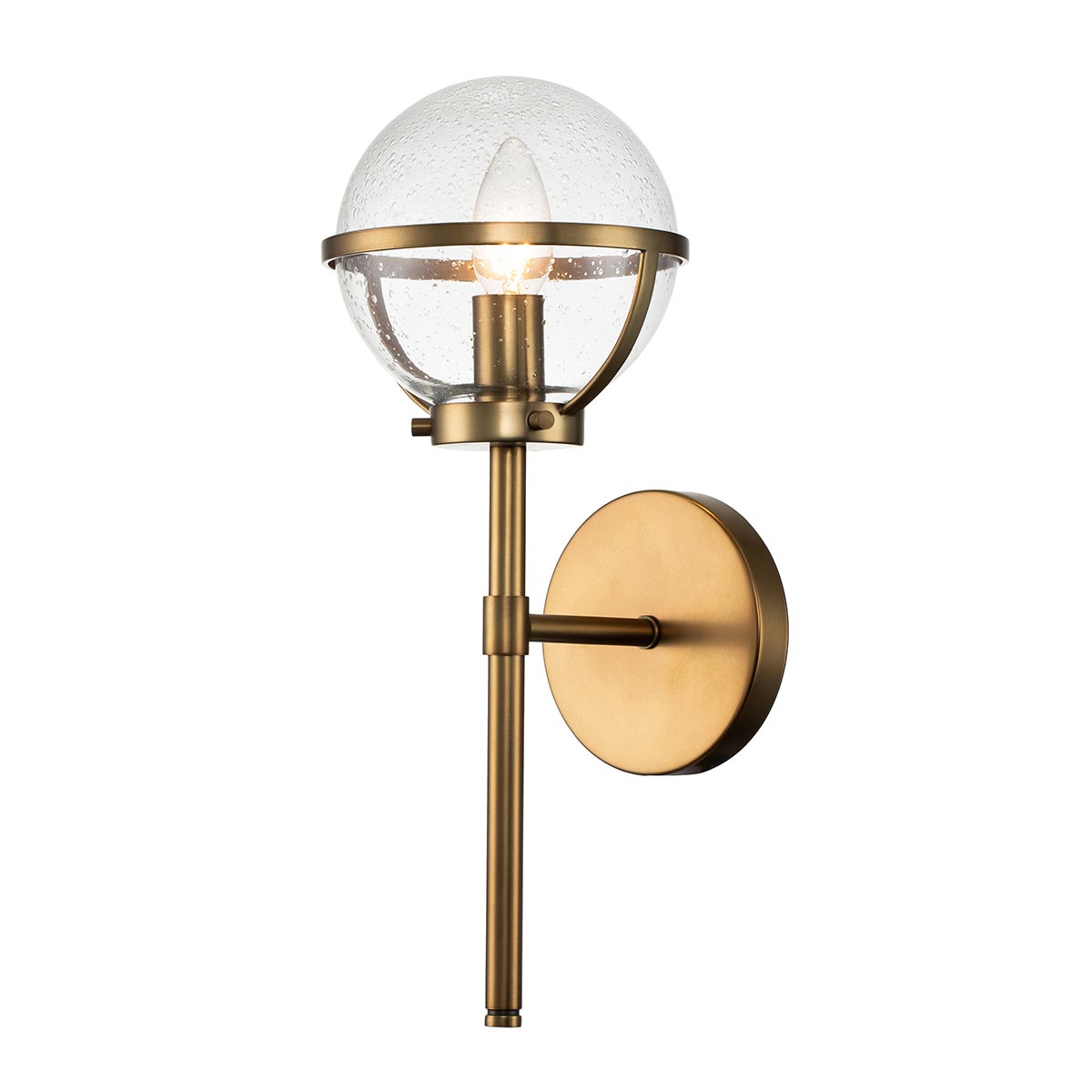 Hollis 40cm Laiton antique lampe de salle de bain De Elstead Lighting - Il est fabriqué en acier avec une finition en laiton et est à la fois robuste et décoratif.