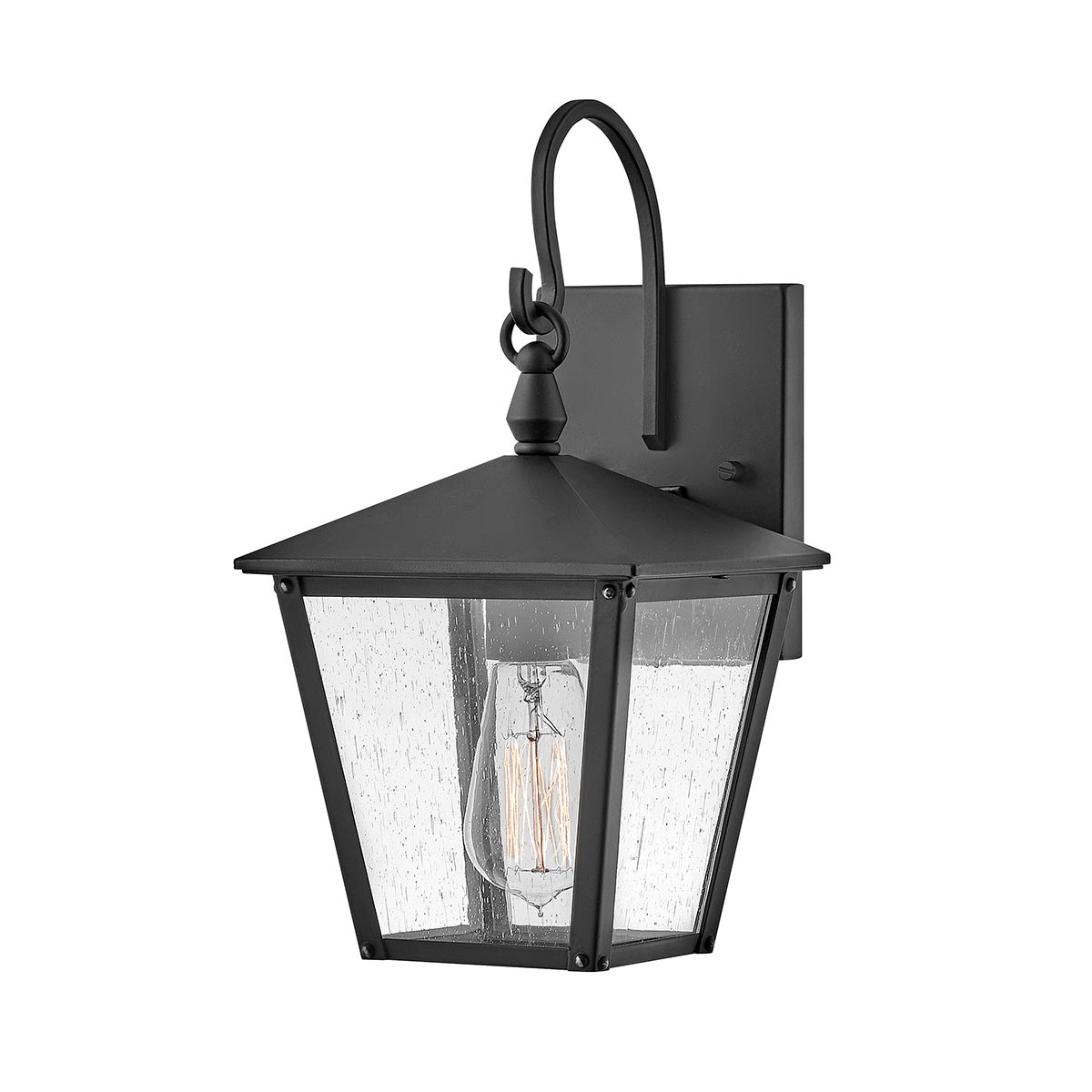 Huntersfield Noir lampe d’extérieur De Elstead Lighting - Il est fabriqué en aluminium et possède une finition noire classique, offrant à votre éclairage extérieur à la fois durabilité et style.
