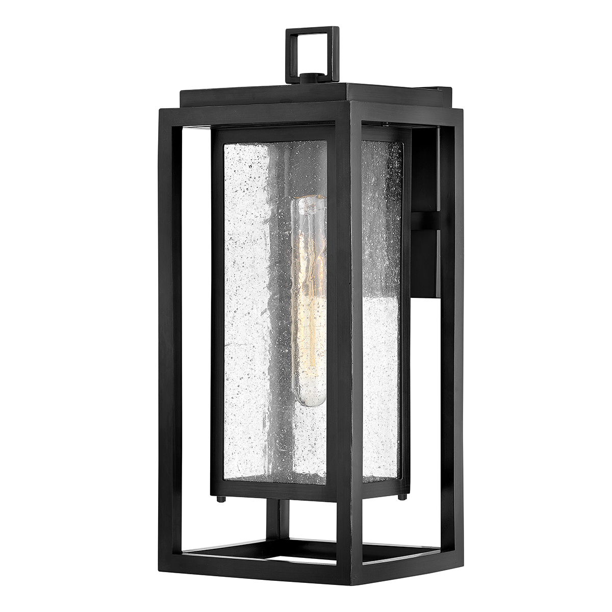 Republic 40cm Noir lampe d’extérieur De Elstead Lighting - Fabriqu&eacute;e en mat&eacute;riau composite noir r&eacute;sistant aux intemp&eacute;ries, elle est prot&eacute;g&eacute;e contre la d&eacute;coloration, la rouille et la corrosion.