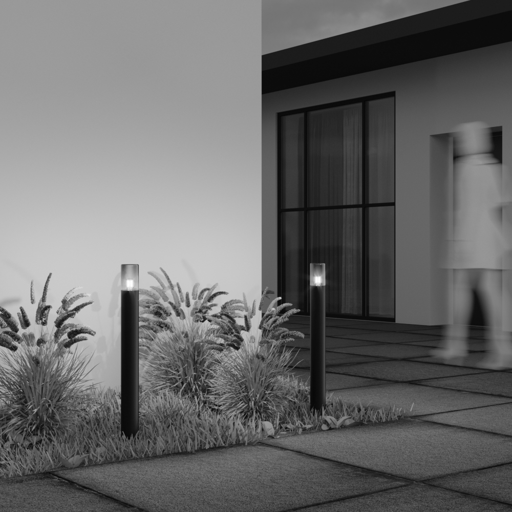 Amas 80cm Graphite bornes De Maytoni - La forme verticale et cylindrique dégage un design intemporel qui complète à la fois les espaces extérieurs classiques et modernes, ce qui en fait un ajout élégant à votre éclairage extérieur.
