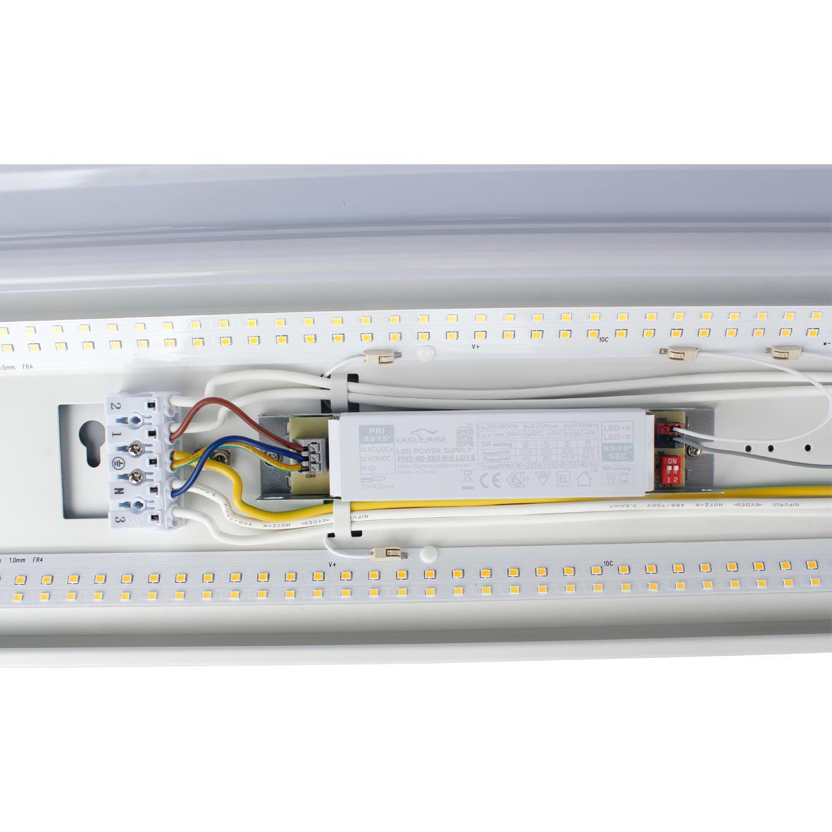 Liny Grab 3000/4000K 62cm Blanc De Designlight - Il est id&eacute;al pour les entrep&ocirc;ts, les ateliers, les magasins, les couloirs et autres environnements de travail o&ugrave; la durabilit&eacute; et la fiabilit&eacute; sont essentielles.