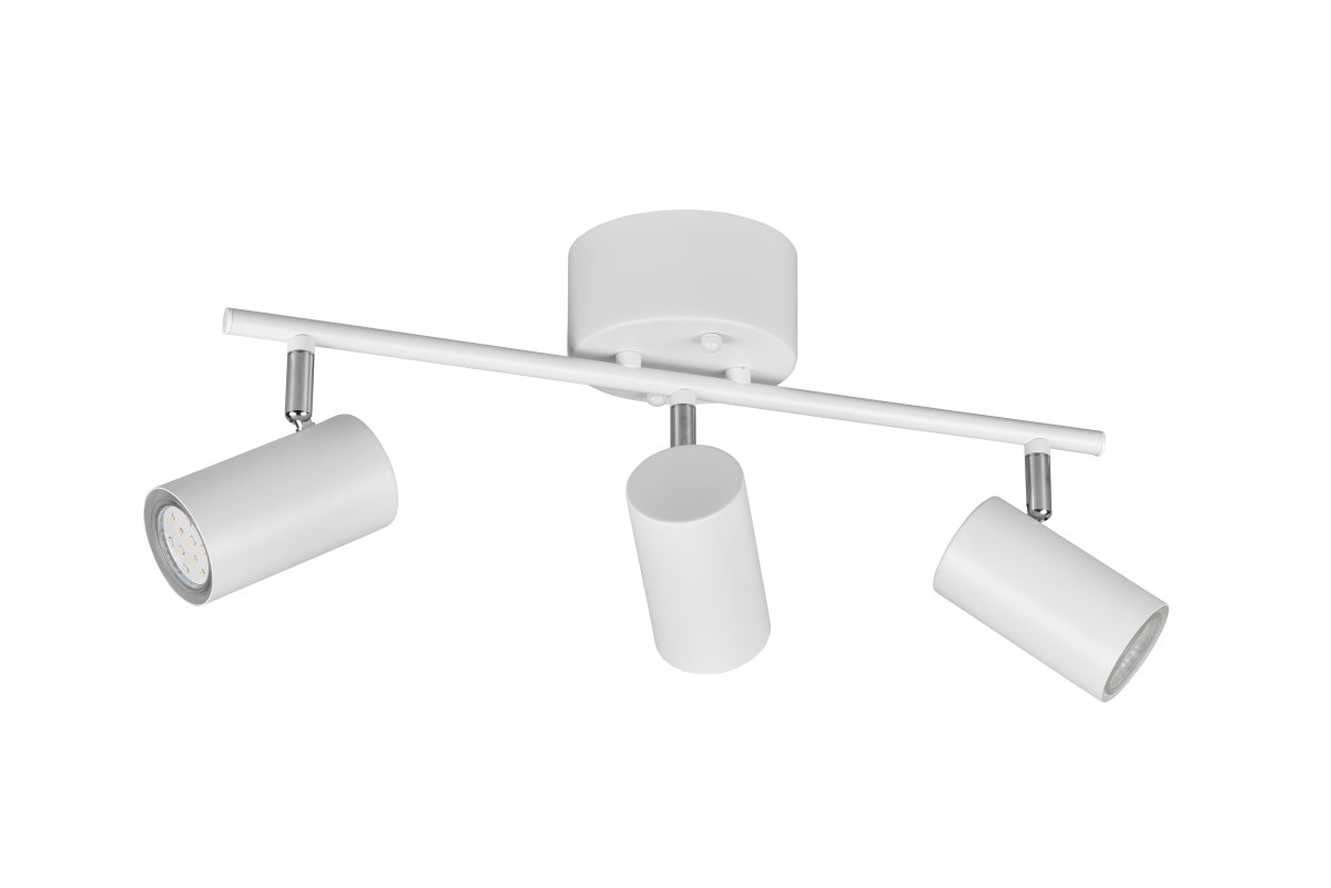 Marlina 3 Blanc spot De Trio Lighting - Pour un placement pr&eacute;cis de la lumi&egrave;re, les spots peuvent &ecirc;tre tourn&eacute;s ind&eacute;pendamment les uns des autres et la lampe a une longueur de 48 cm.