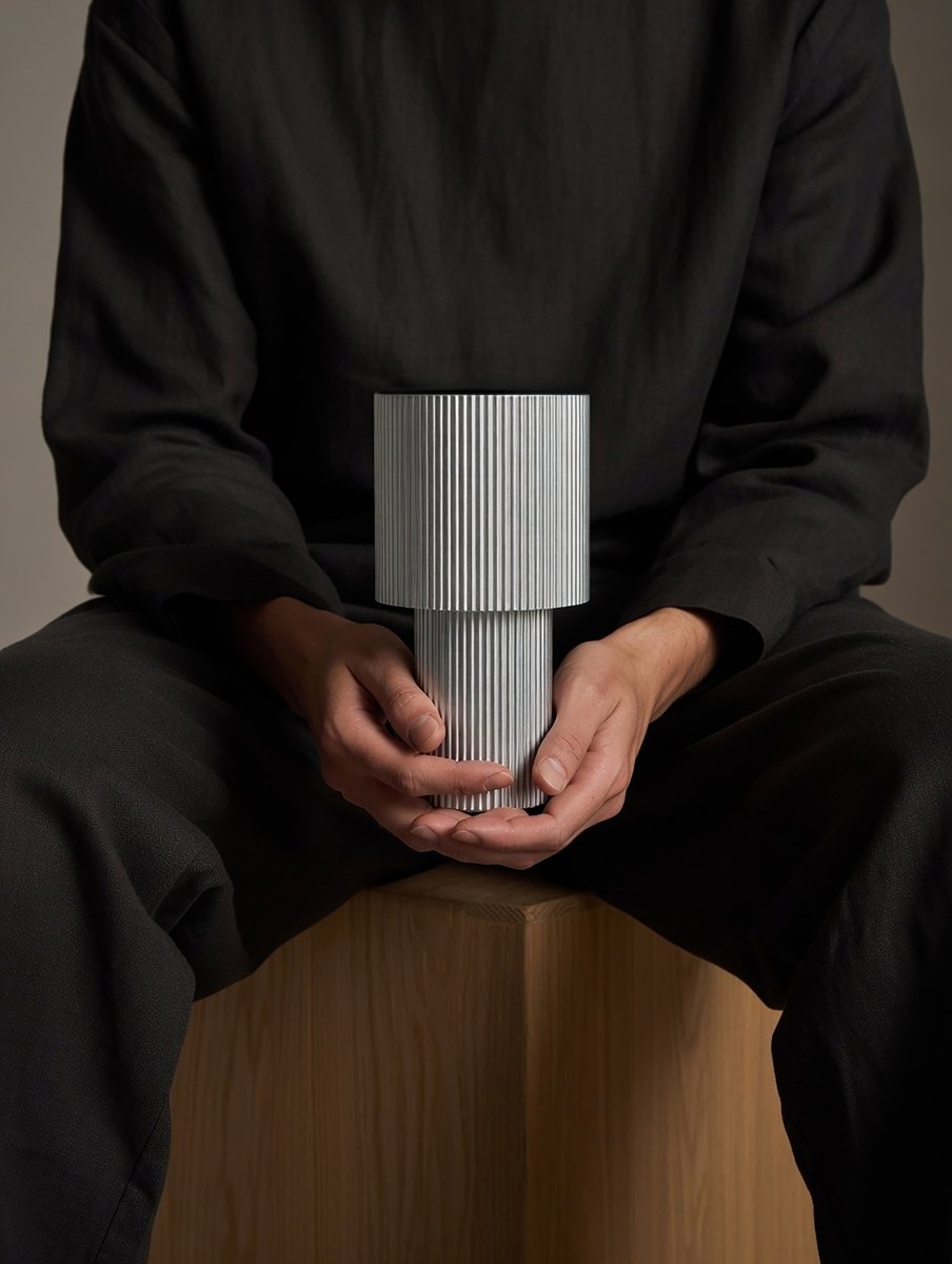 Iluma 22cm Argent portable De Herstal - Que ce soit pour profiter de matins paisibles près de la fenêtre ou d'un dîner sur le balcon, elle est toujours à portée de main et crée l'ambiance parfaite.