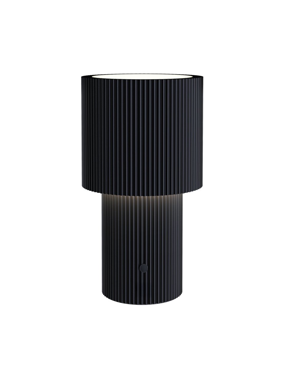 Iluma 22cm Noir portable De Herstal - Que ce soit pour profiter de matins paisibles pr&egrave;s de la fen&ecirc;tre ou d'un d&icirc;ner sur le balcon, elle est toujours &agrave; port&eacute;e de main et cr&eacute;e l'ambiance parfaite.