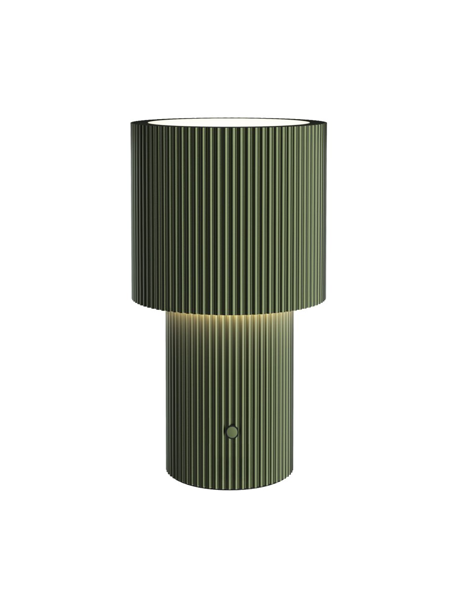 Iluma 22cm Vert olive portable De Herstal - Que ce soit pour profiter de matins paisibles pr&egrave;s de la fen&ecirc;tre ou d'un d&icirc;ner sur le balcon, elle est toujours &agrave; port&eacute;e de main et cr&eacute;e l'ambiance parfaite.