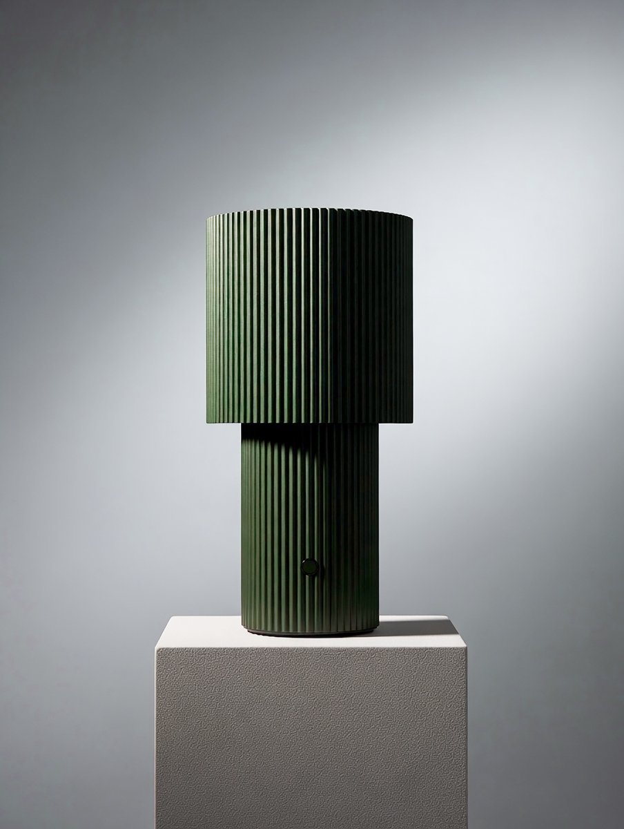 Iluma 22cm Vert olive portable De Herstal - Que ce soit pour profiter de matins paisibles pr&egrave;s de la fen&ecirc;tre ou d'un d&icirc;ner sur le balcon, elle est toujours &agrave; port&eacute;e de main et cr&eacute;e l'ambiance parfaite.