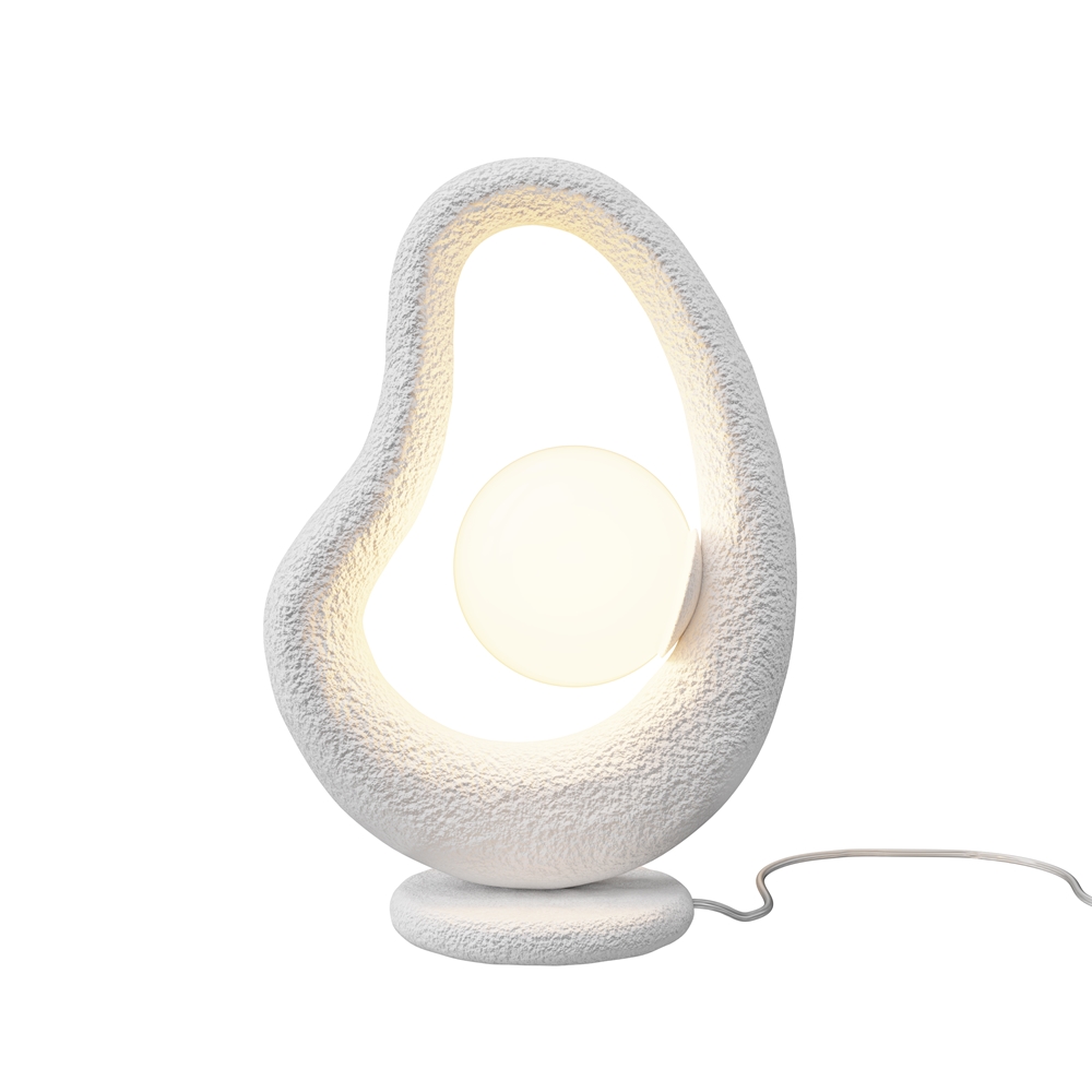 Opus 38cm Blanc lampe de table De Maytoni - Son abat-jour en verre blanc diffuse une lumi&egrave;re douce et agr&eacute;able qui cr&eacute;e une atmosph&egrave;re harmonieuse.