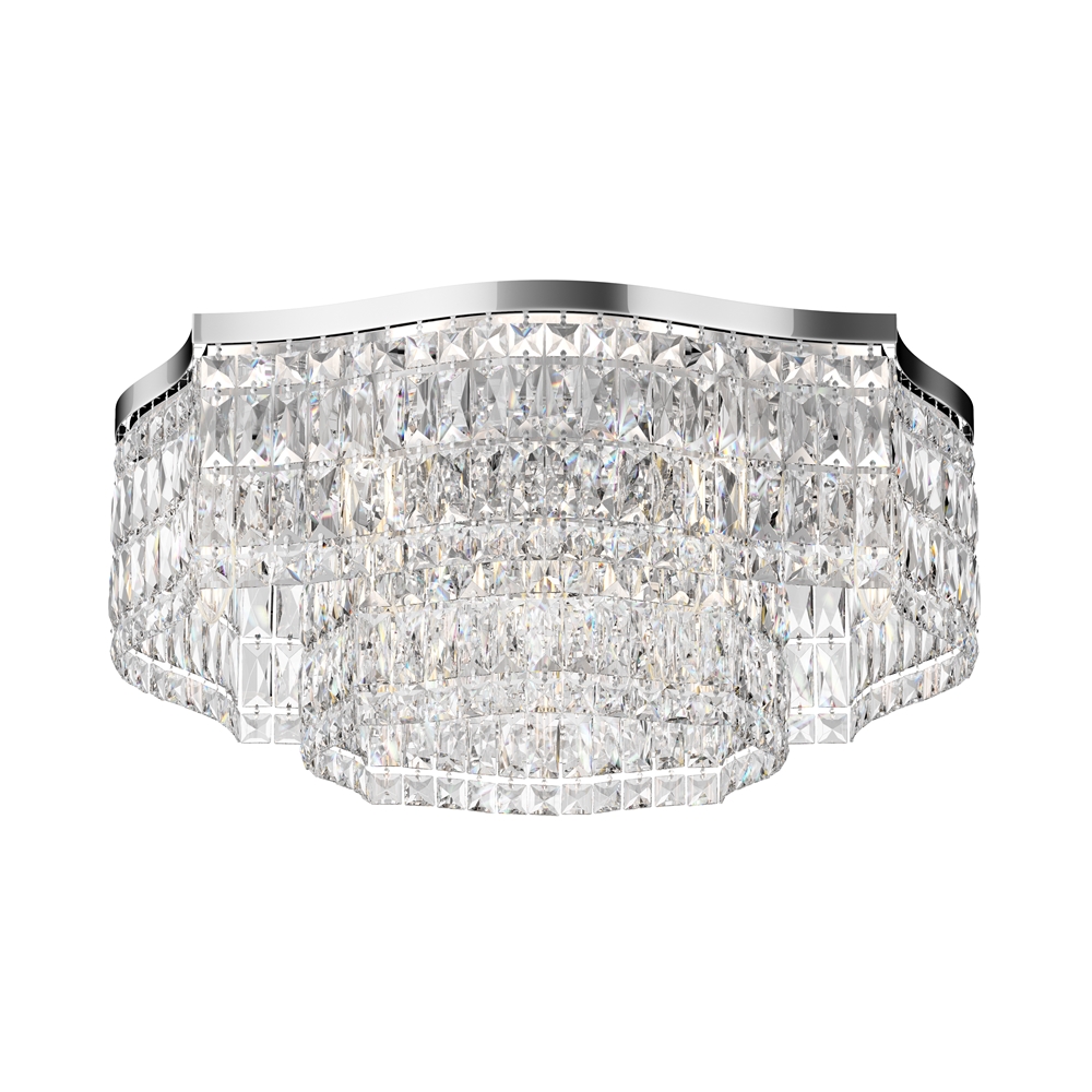 Dune Ø60 Chrome cristal De Maytoni - Les prismes &eacute;tincelants capturent la lumi&egrave;re et cr&eacute;ent une atmosph&egrave;re luxueuse dans la pi&egrave;ce.