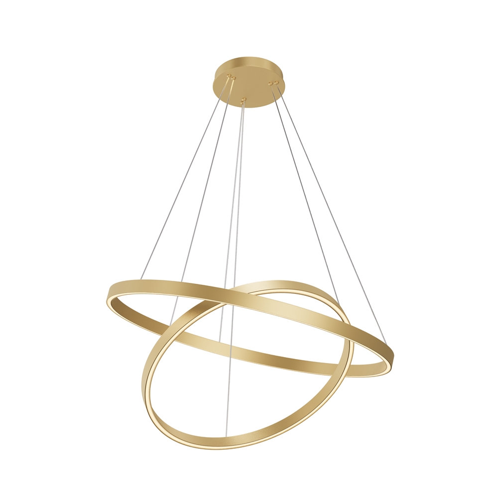 Rim Ø80 Laiton suspension De Maytoni - Les deux anneaux sont r&eacute;glables individuellement en hauteur et en inclinaison, vous permettant de cr&eacute;er un style personnalis&eacute; et d'adapter la forme du luminaire &agrave; la pi&egrave;ce.
