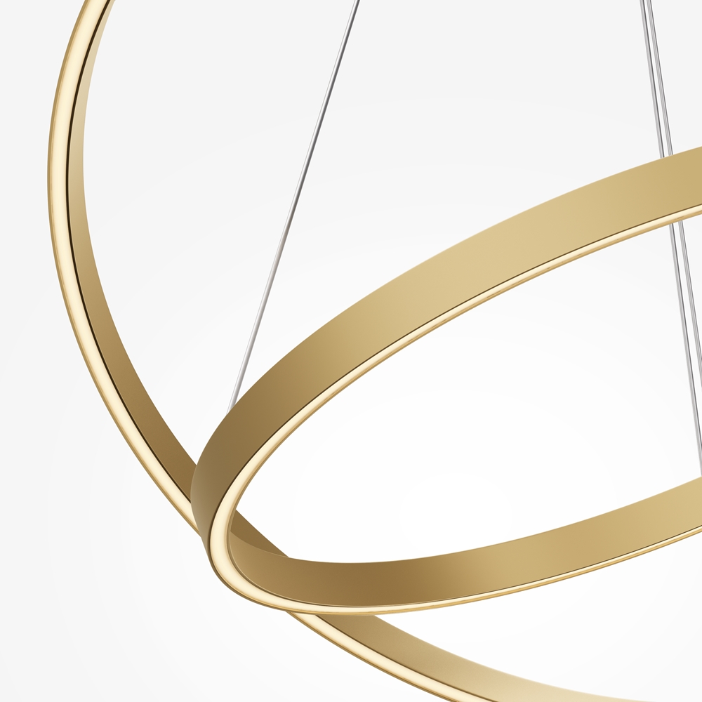 Rim Ø80 Laiton suspension De Maytoni - Les deux anneaux sont r&eacute;glables individuellement en hauteur et en inclinaison, vous permettant de cr&eacute;er un style personnalis&eacute; et d'adapter la forme du luminaire &agrave; la pi&egrave;ce.