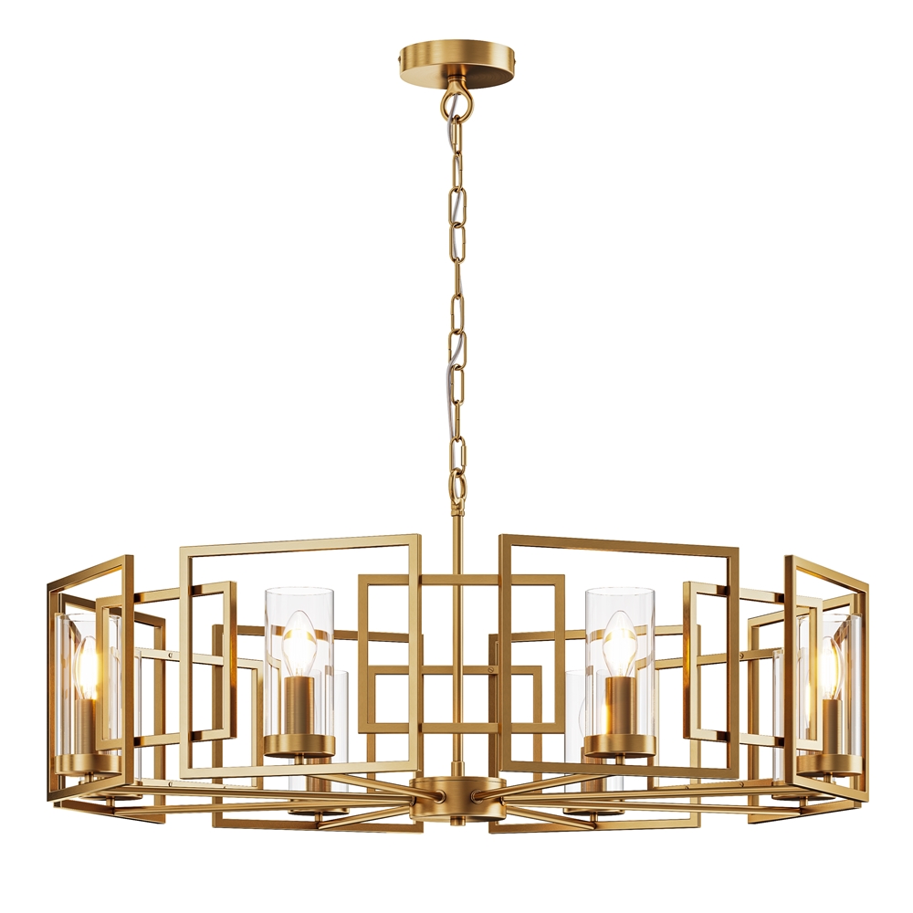 Bowi Ø88 Or suspension De Maytoni - Les d&ocirc;mes cylindriques en verre transparent entourent les sources lumineuses et assurent une distribution lumineuse atmosph&eacute;rique dans la pi&egrave;ce.