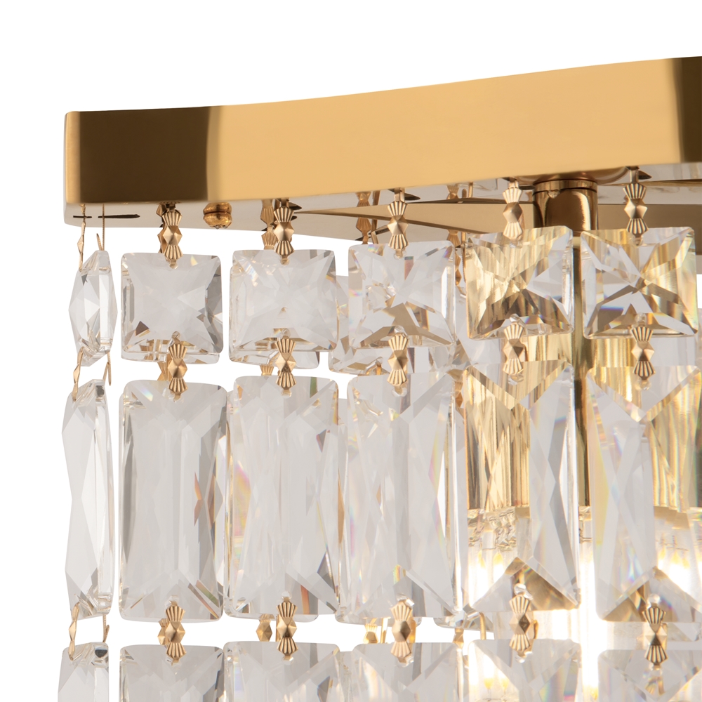 Dune 93cm Or cristal De Maytoni - Les prismes &eacute;tincelants capturent la lumi&egrave;re et cr&eacute;ent une atmosph&egrave;re luxueuse dans la pi&egrave;ce.