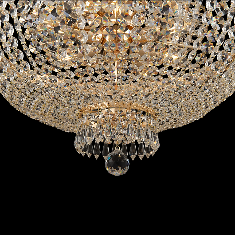 Bella Ø50 Or cristal De Maytoni - Les prismes &eacute;tincelants qui entourent toute la lampe refl&egrave;tent la lumi&egrave;re et cr&eacute;ent une lueur enchanteresse dans la pi&egrave;ce.