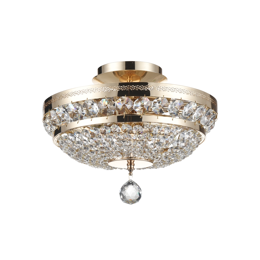 Ottilia Ø32 Or cristal De Maytoni - Les prismes scintillants refl&egrave;tent la lumi&egrave;re et cr&eacute;ent un jeu de lumi&egrave;re rayonnant qui conf&egrave;re &agrave; la pi&egrave;ce une atmosph&egrave;re luxueuse.