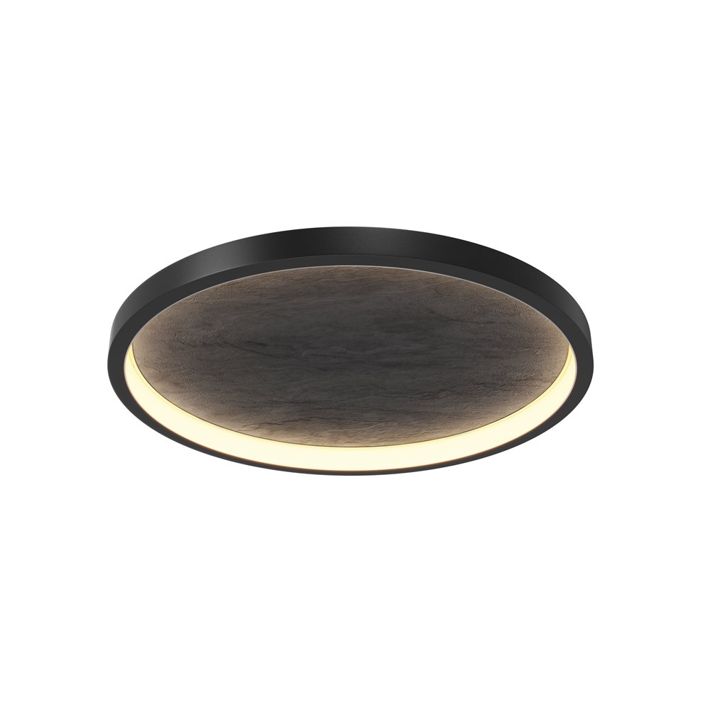Orign Ø60 Noir plafonnier De Maytoni - Orign est un plafonnier en m&eacute;tal avec une &eacute;l&eacute;gante imitation de pierre au centre, cr&eacute;ant une impression naturelle et exclusive.
